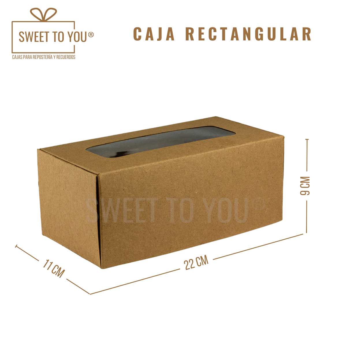 Caja Rectangular | Kraft | 22*11*9 cm