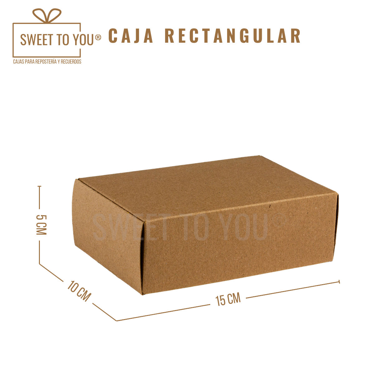 Caja Rectangular Lisa | Kraft | 15*10*5 cm