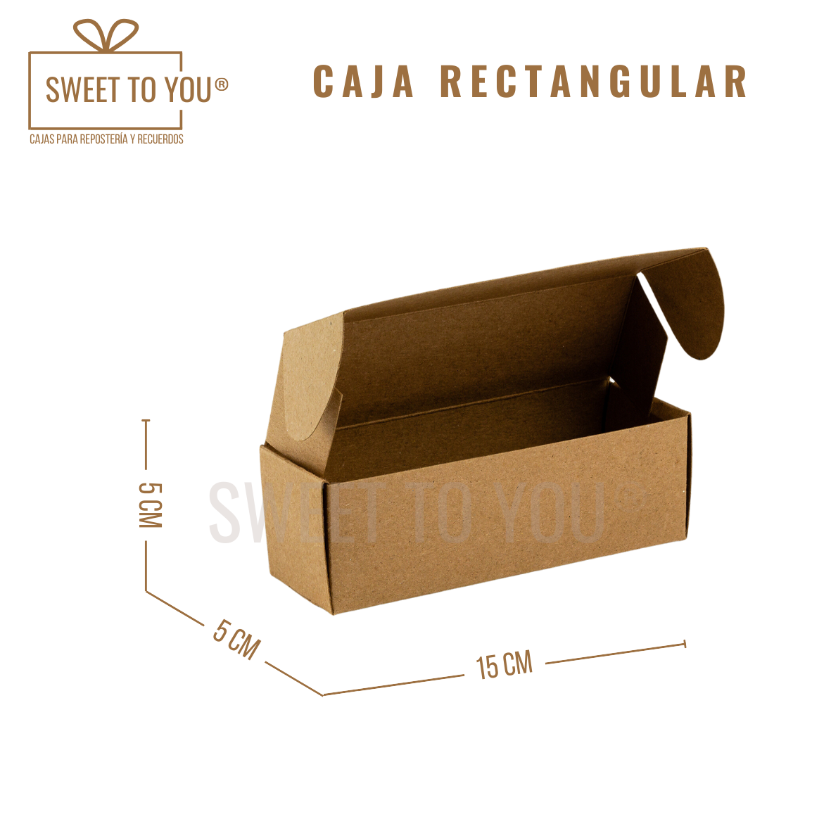 Caja Rectangular Lisa | Kraft | 15*5*5 cm
