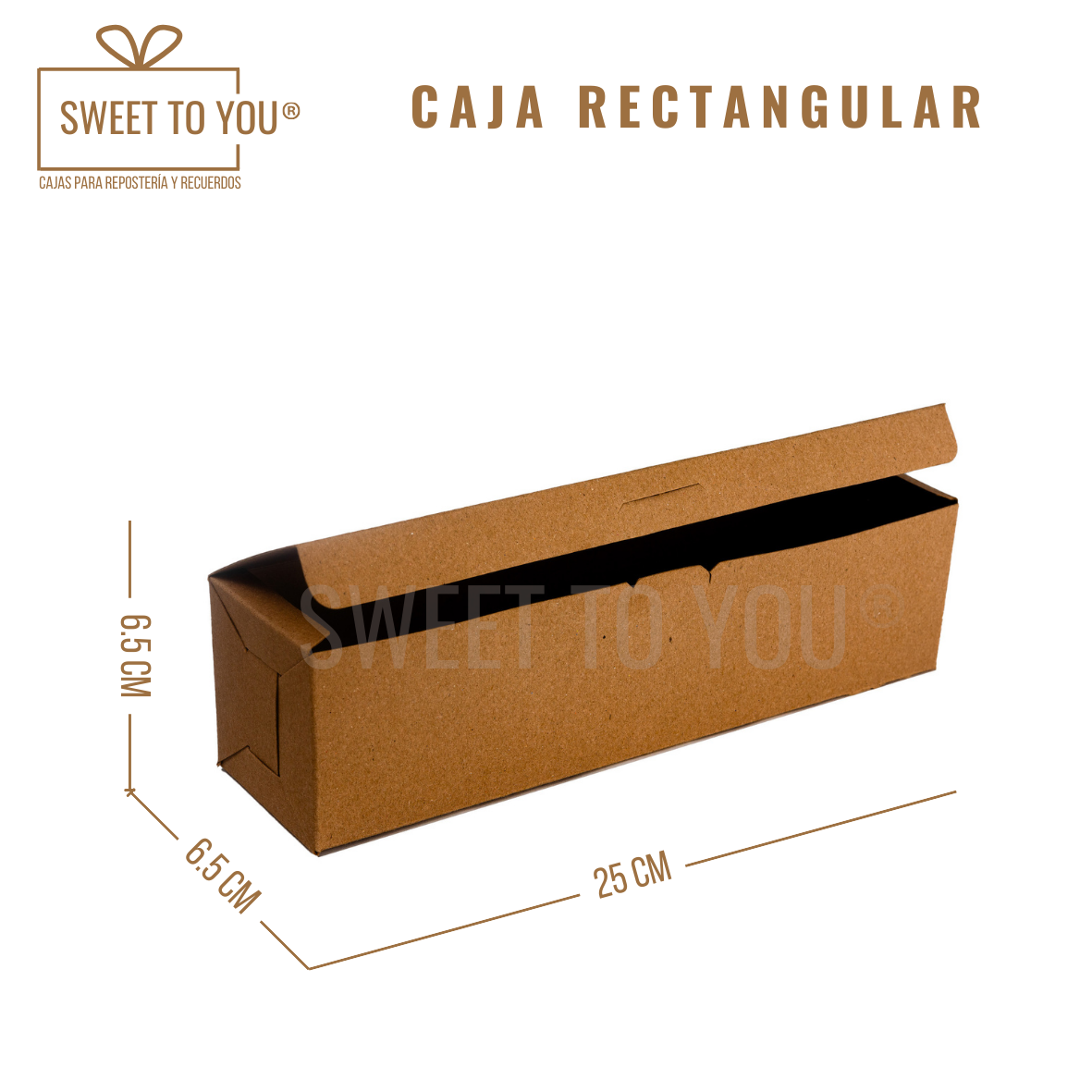 Caja Rectangular Lisa | Kraft | 25*6.5*6.5 cm