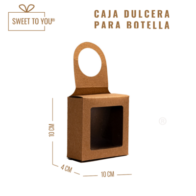 Caja Colgante para Botella | Kraft | 10*10*4 cm