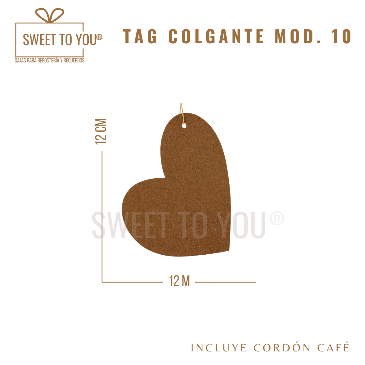 Paq. 25 Tag Colgante Mod #10 | K | 12*12 cm