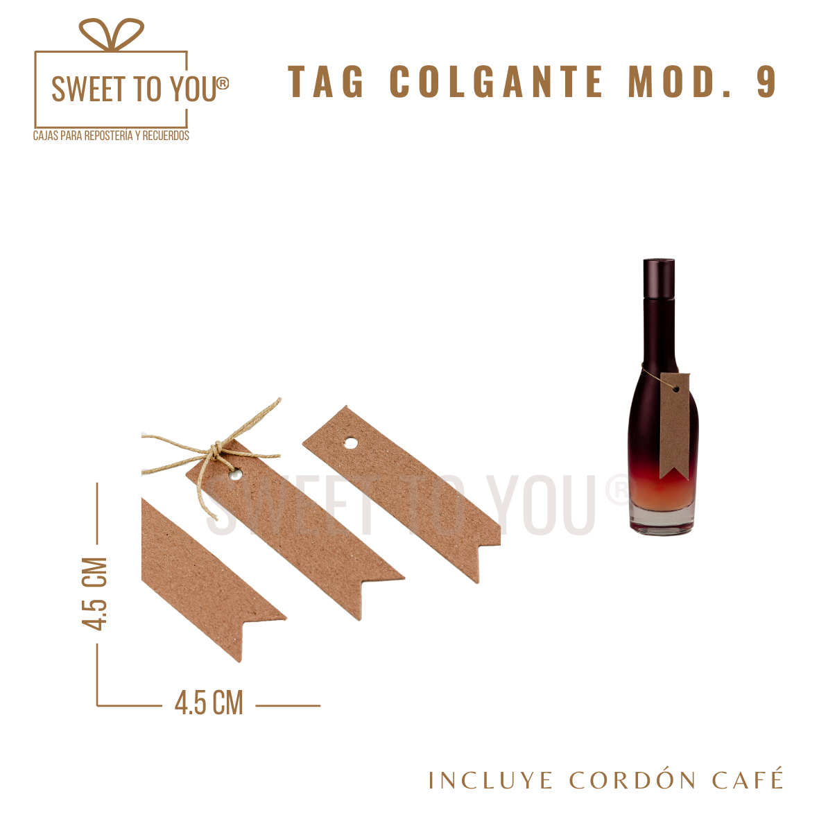 Paq. 50 Tag Colgante Mod #9 | K | 7*2 cm