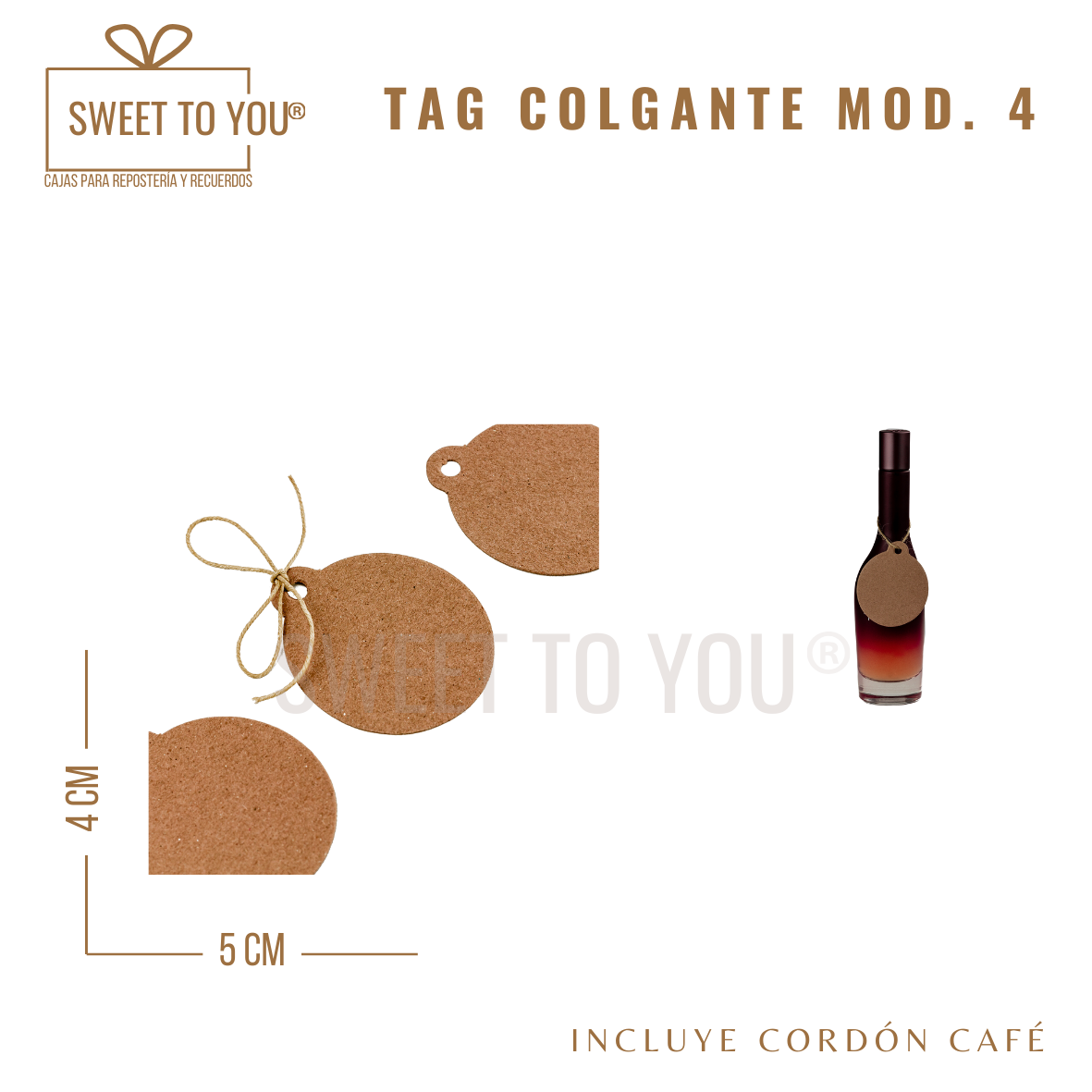 Paq. 50 Tag Colgante Mod #3 | B | 4*5 cm