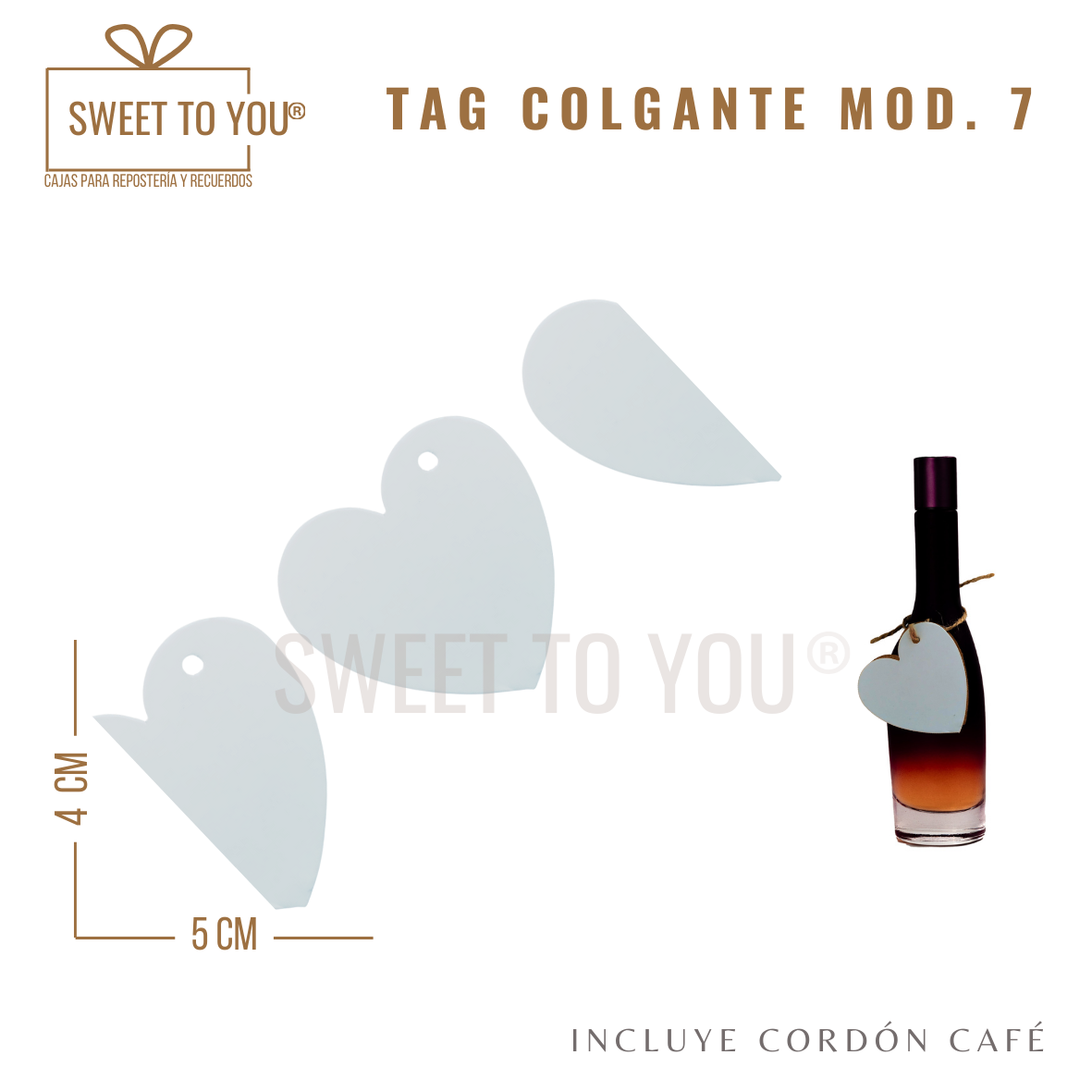 Paq. 50 Tag Colgante Mod #7 | B | 4*5 cm