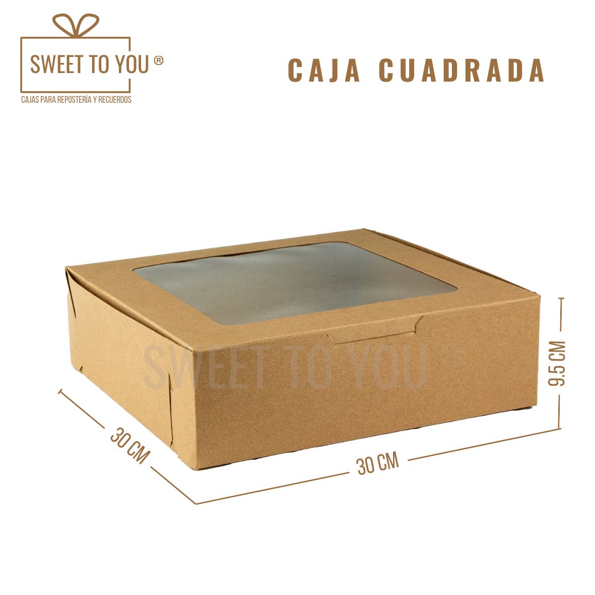 Caja Cuadrada Jumbo | Kraft | 30*30*9.5 cm
