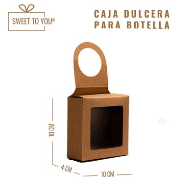 Caja Colgante Botella | Kraft | 10*10*4 cm