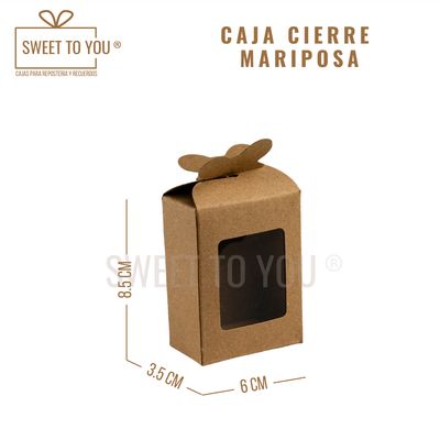 Caja Broche Mariposa | Kraft | 8.5*7*3.5 cm