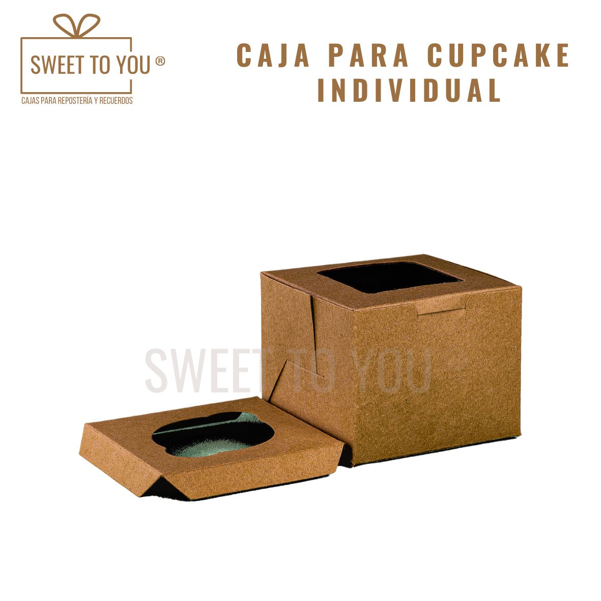Caja Cupcake | Individual | Craft | 10x10x8 cm