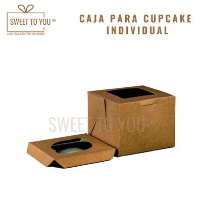 Caja Cupcake | Individual | Craft | 10x10x8 cm