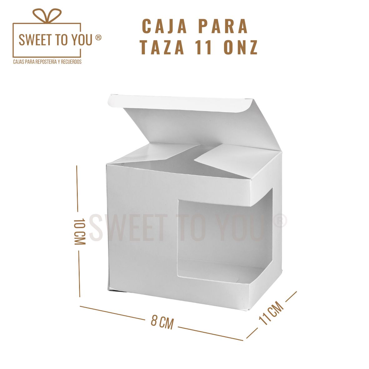 Caja Para Taza Con Visor | 11 Onz | Blanca | 10x11x8 cm