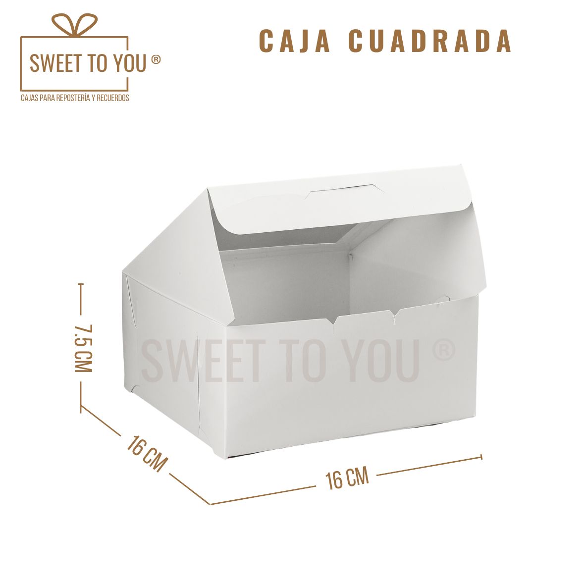Caja Cuadrada | Blanca | 16x16x7.5 cm