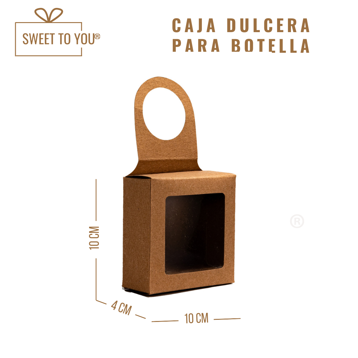 Caja Colgante Botella | Craft | 10x10x4 cm