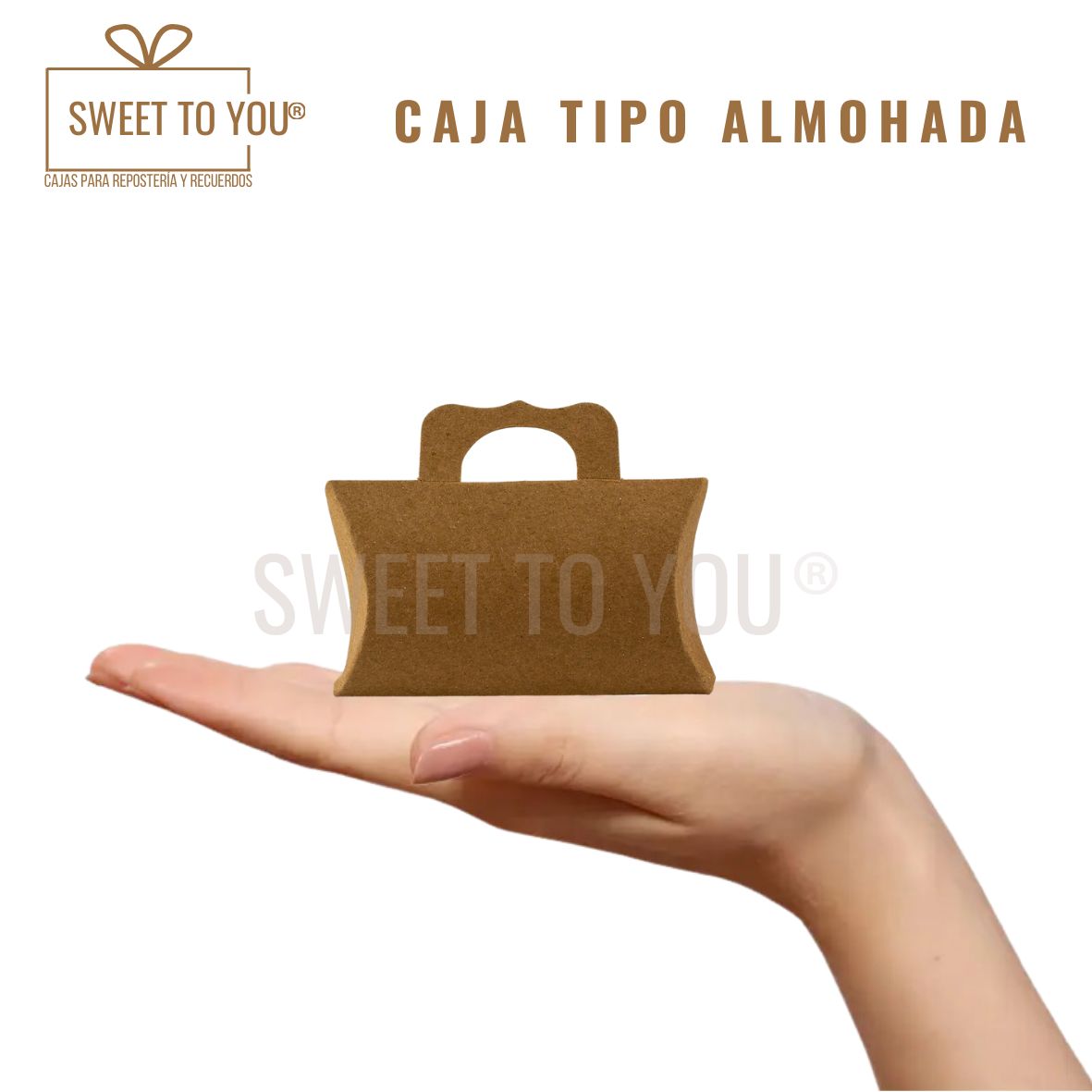 Caja Almohada Con Asa | Craft | 10x6x2 cm