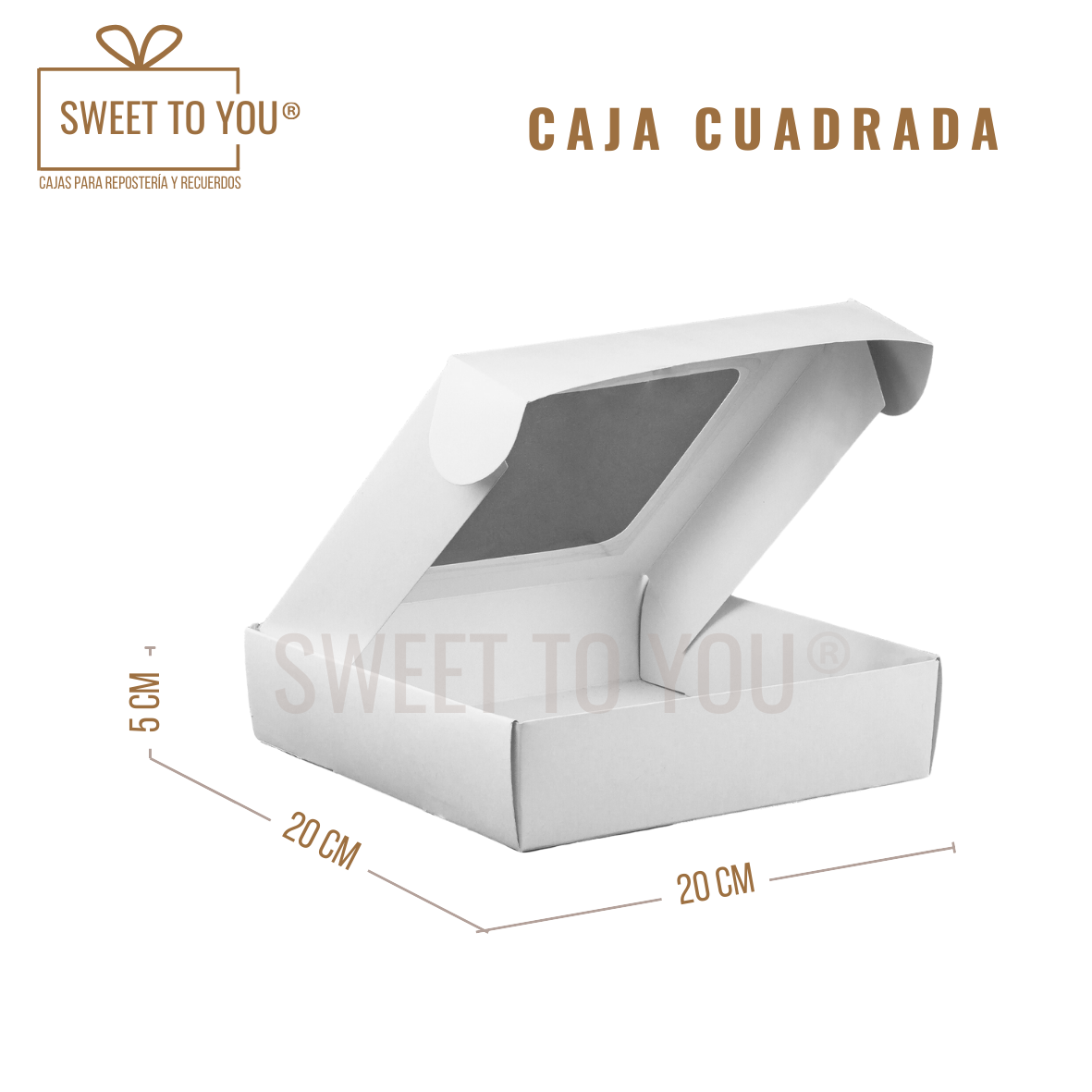 Caja Cuadrada | Blanca | 20x20x5 cm
