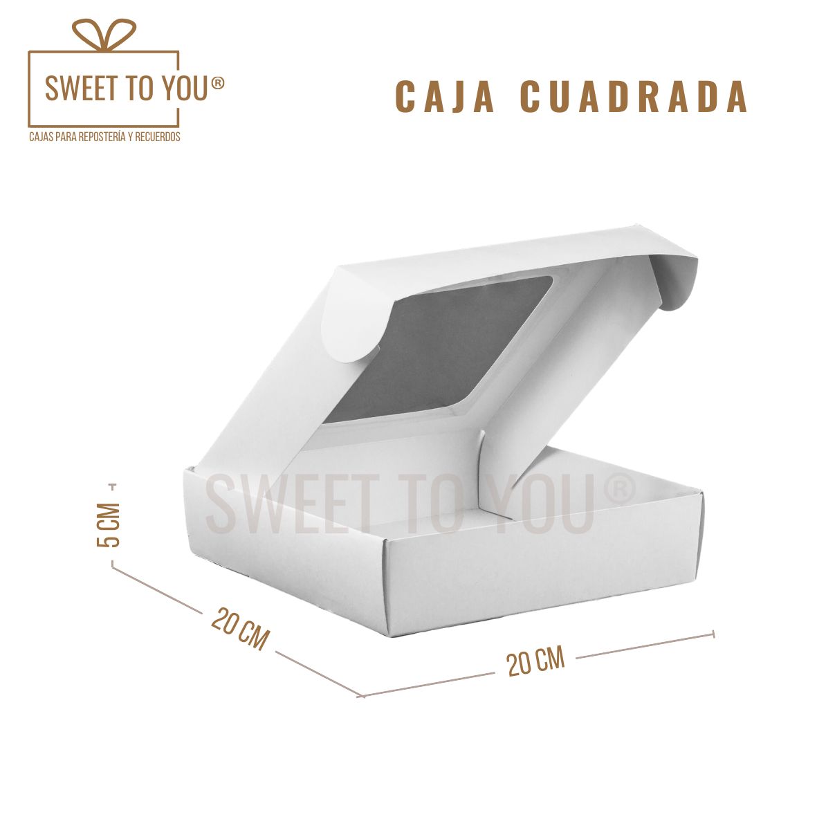 Caja Cuadrada | Blanca | 20x20x5 cm