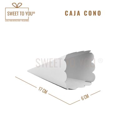 Caja Cono | Blanca | 17x6 cm