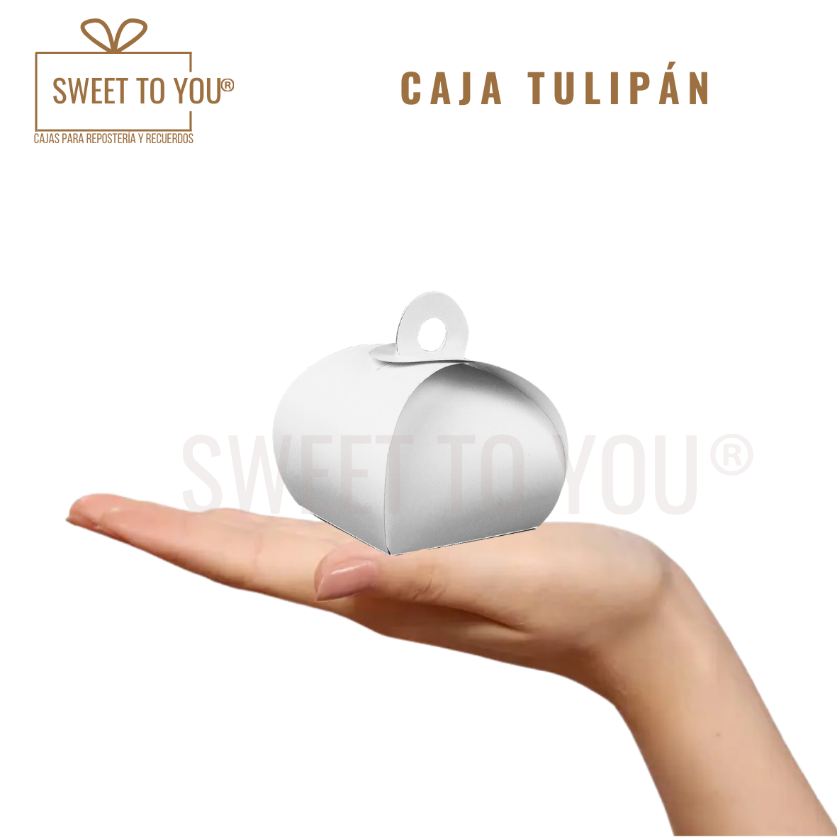 Caja Tulipan | Blanca | 7x7 cm