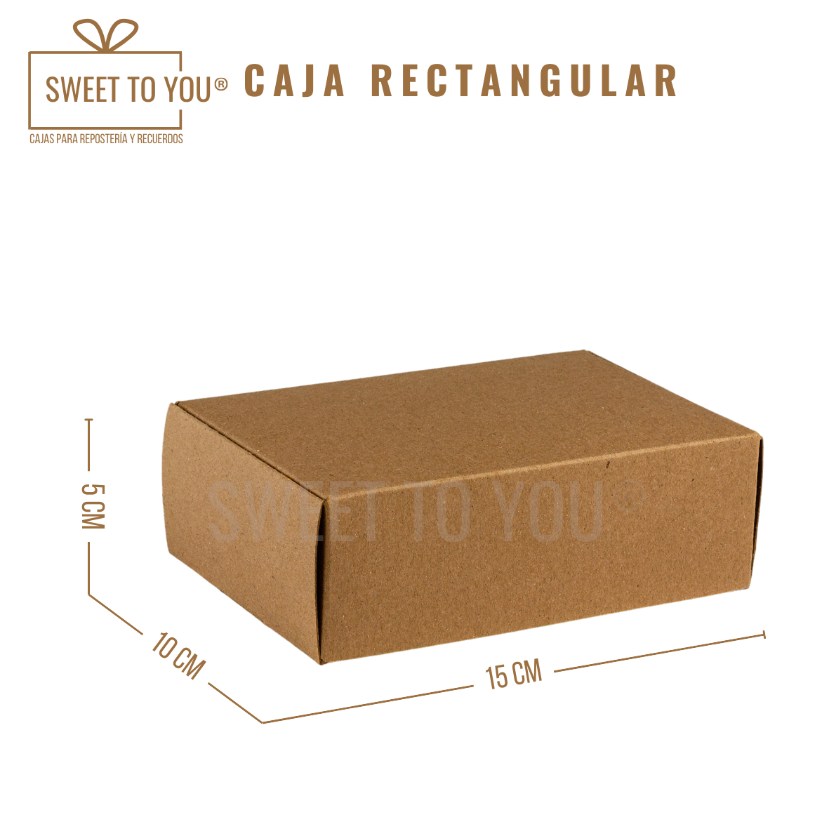 Caja Rectangular Lisa | Craft | 15x10x5 cm