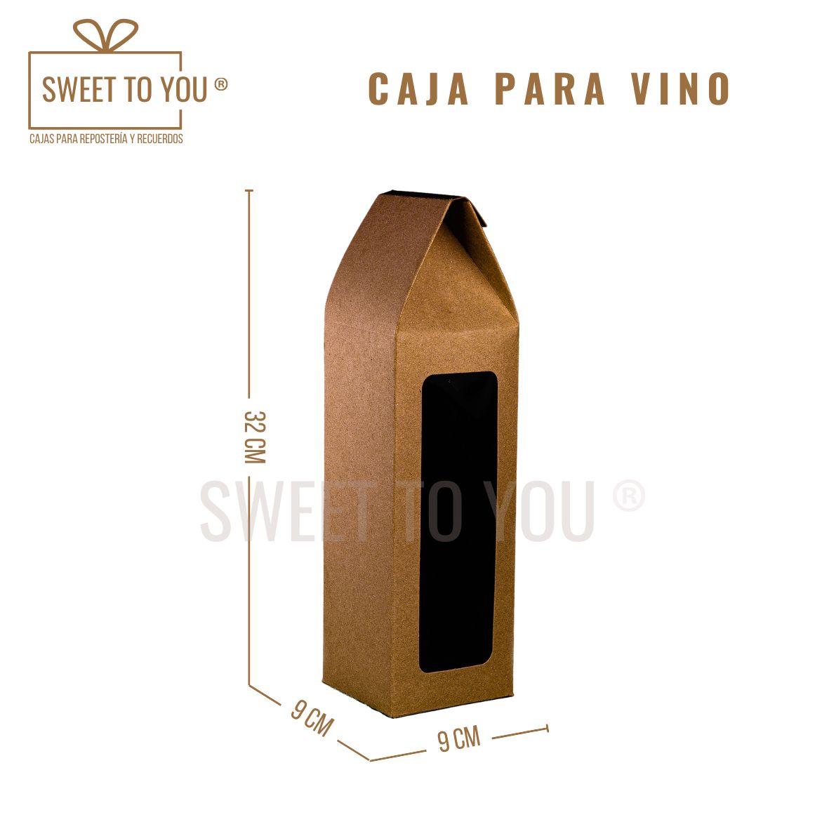 Caja Para Botella De Vino | Craft | 32x9x9 cm