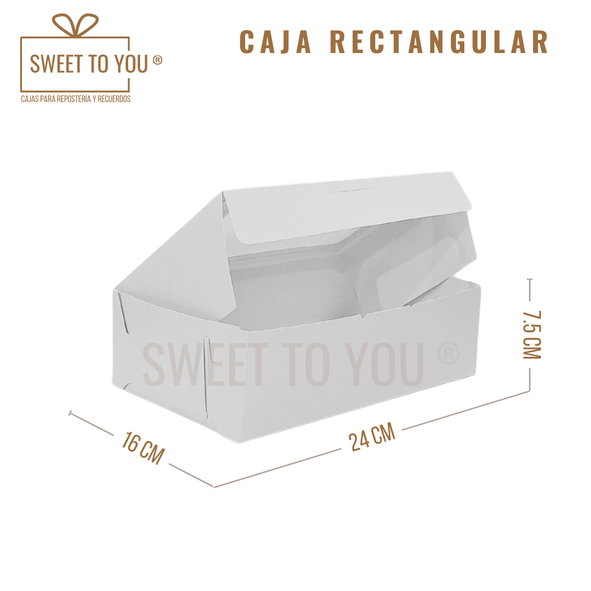 Caja Rectangular | Blanca | 24x16x7.5 cm