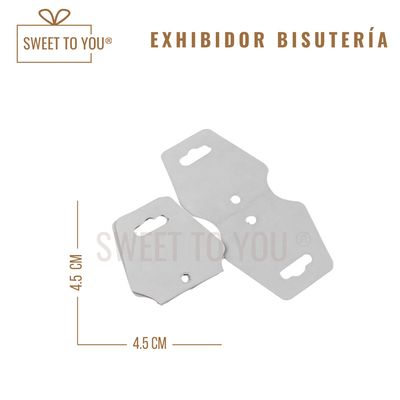 Paq. 50 Exhibidor Para Bistuteria | Joyeria | B | 4x5 cm