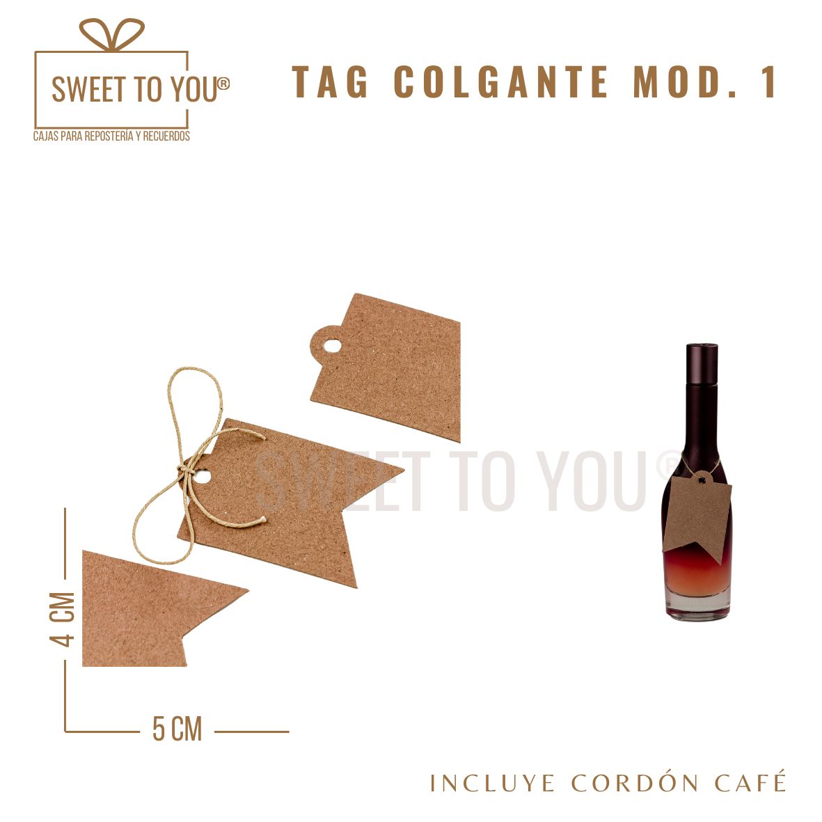 Paq. 50 Tag Colgante Mod #1 | Craft | 4x5 cm