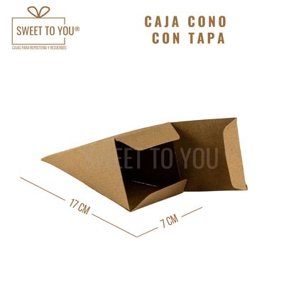 Caja Cono Con Tapa | Craft | 17x7 cm