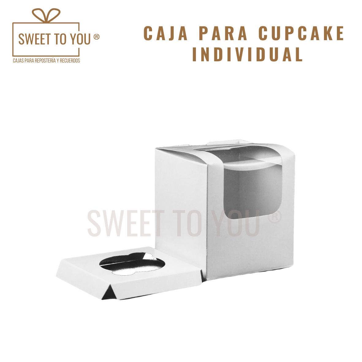 Caja Cupcake | Individual | Blanca | 9x9x10 cm