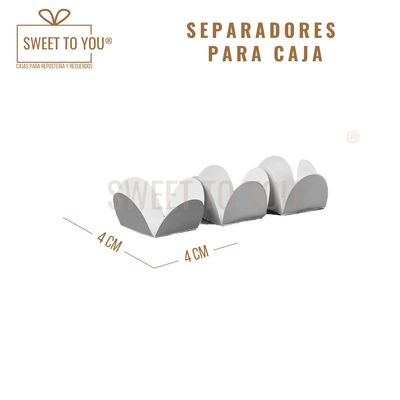Paq. 50 Separadores Para Caja | Blanca | 4x4 cm