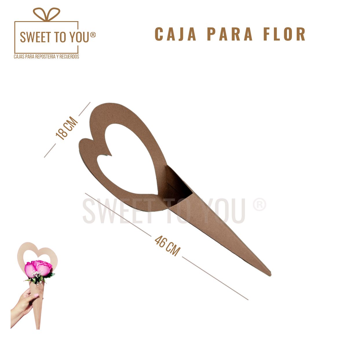 Caja Para Flor | Craft | 46x18 cm