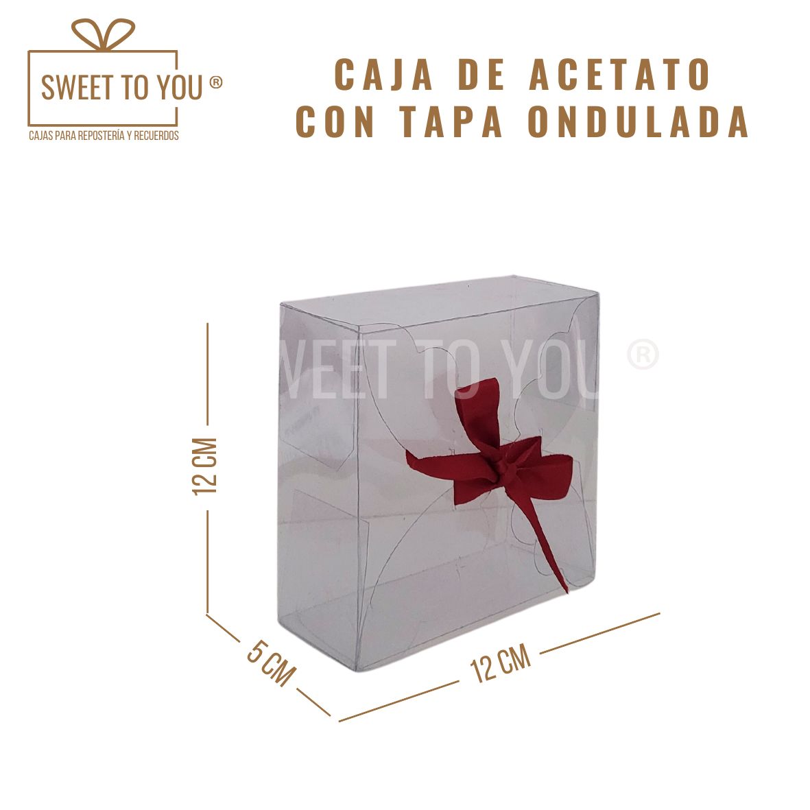 Caja Tapa Ondulada | Acetato | 12x12x5 cm