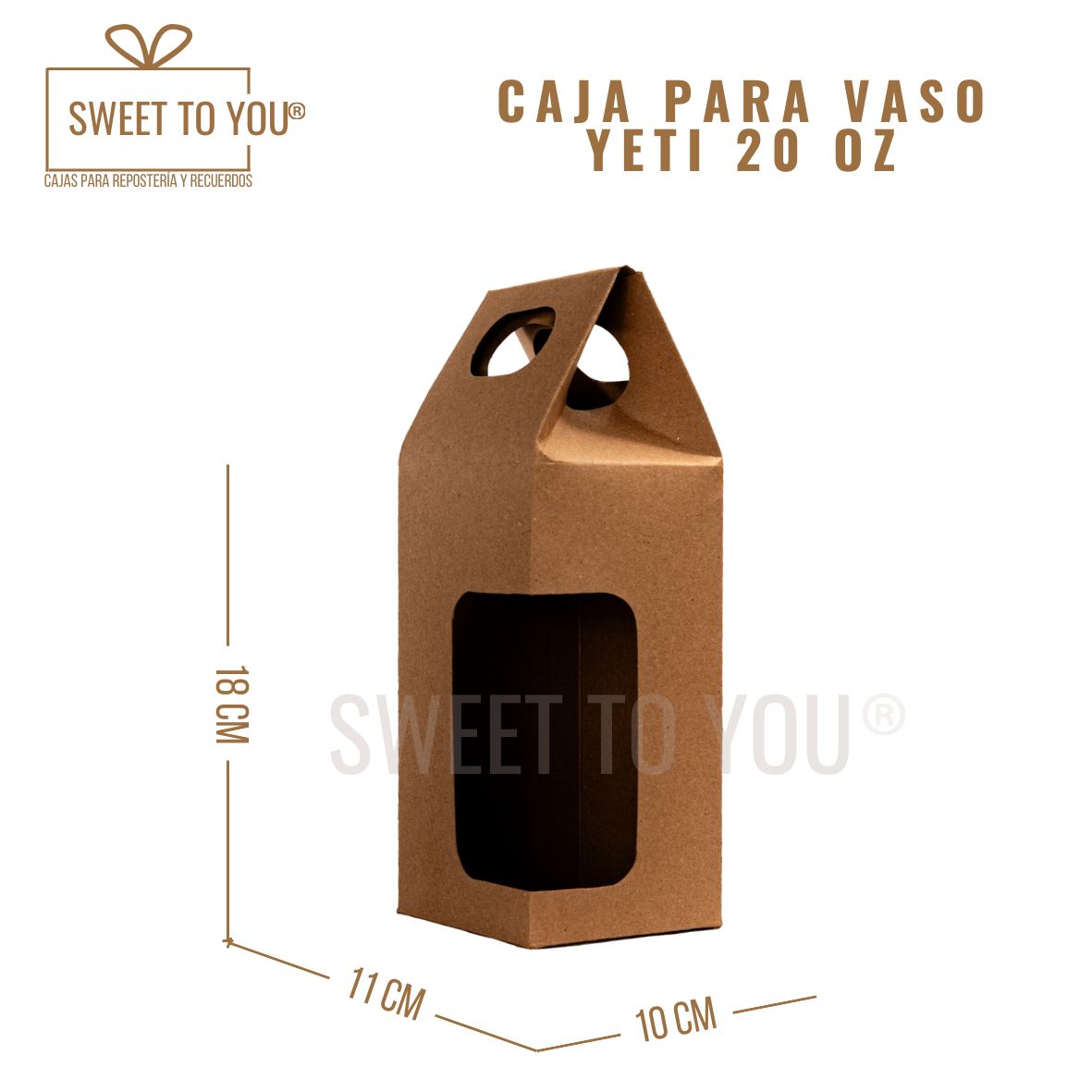 Caja Para Vaso Tipo Yeti  | 20 Onz | Craft | 18x9x9 cm