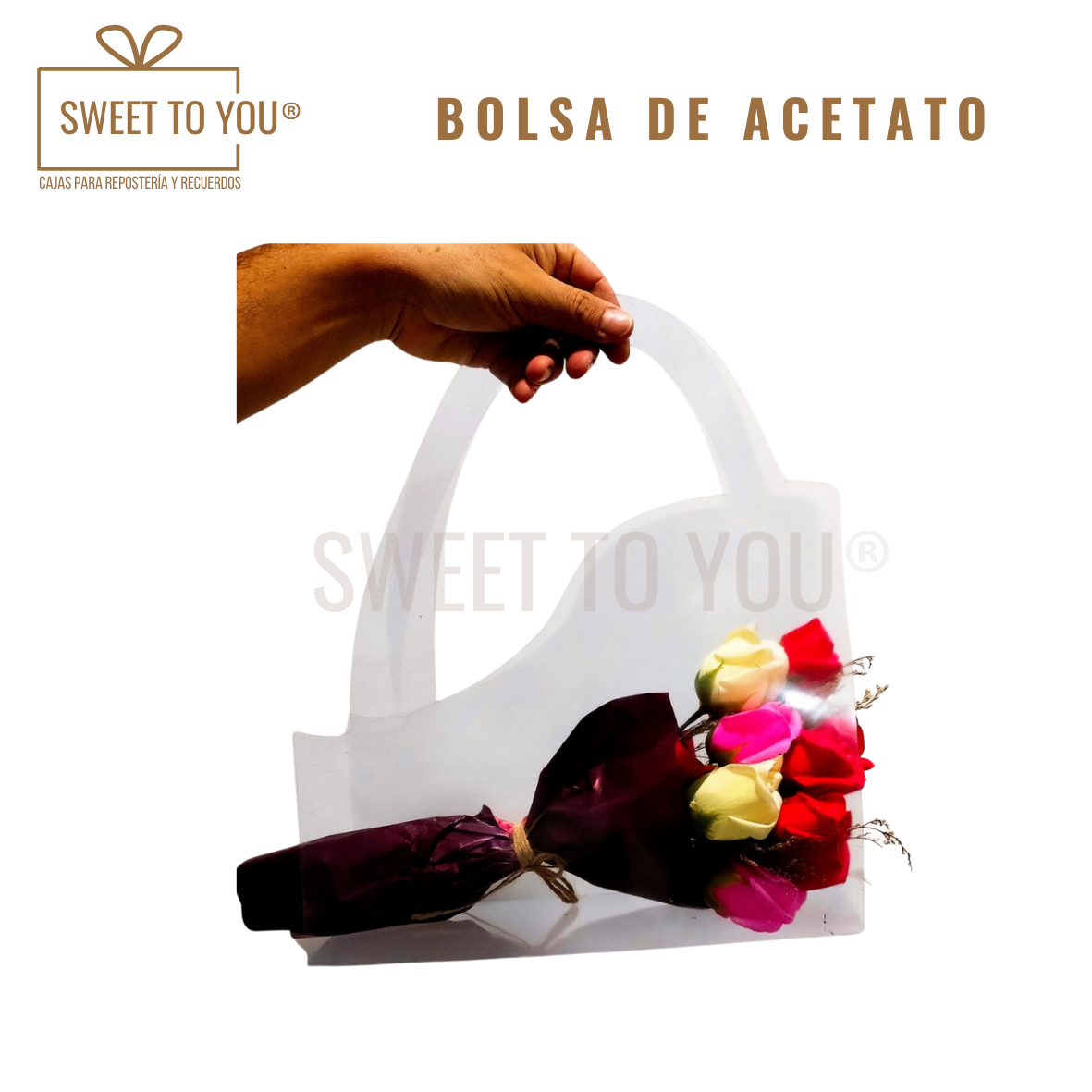 Bolsa Flor | Acetato | 28x10 cm