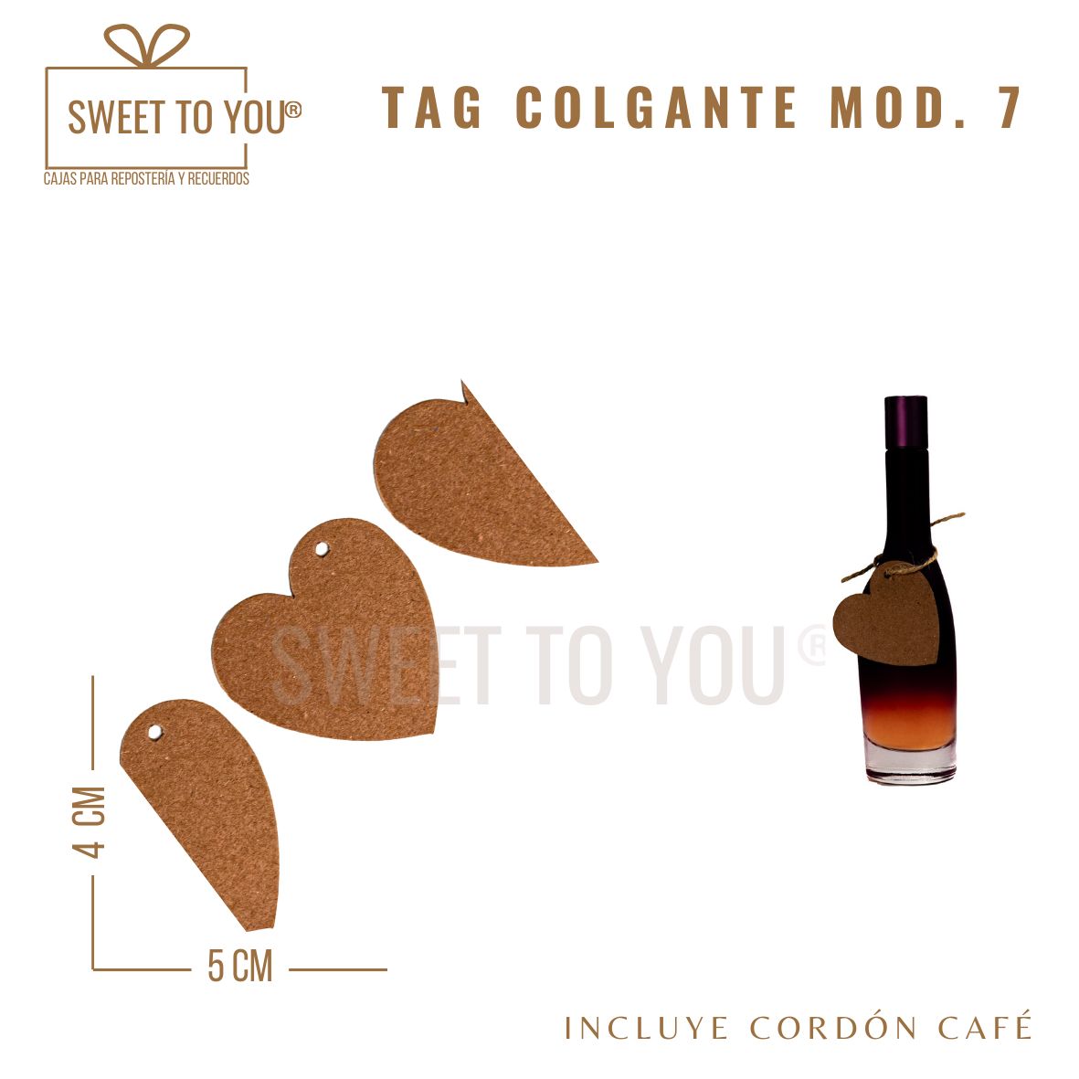 Paq. 50 Tag Colgante Mod #7 | Craft | 4x5 cm