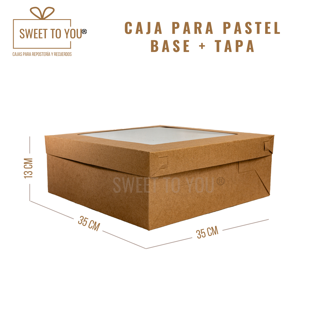 Caja Pastel + Tapa | Craft | 35x35x13 cm