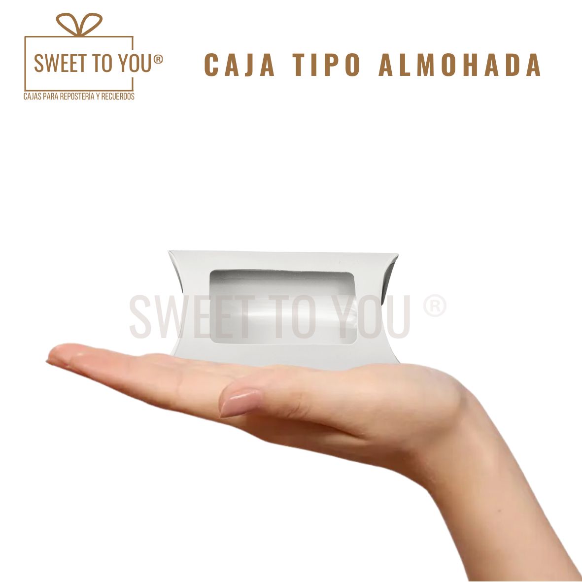 Caja Almohada Con Ventana | Blanca | 12x7x2 cm