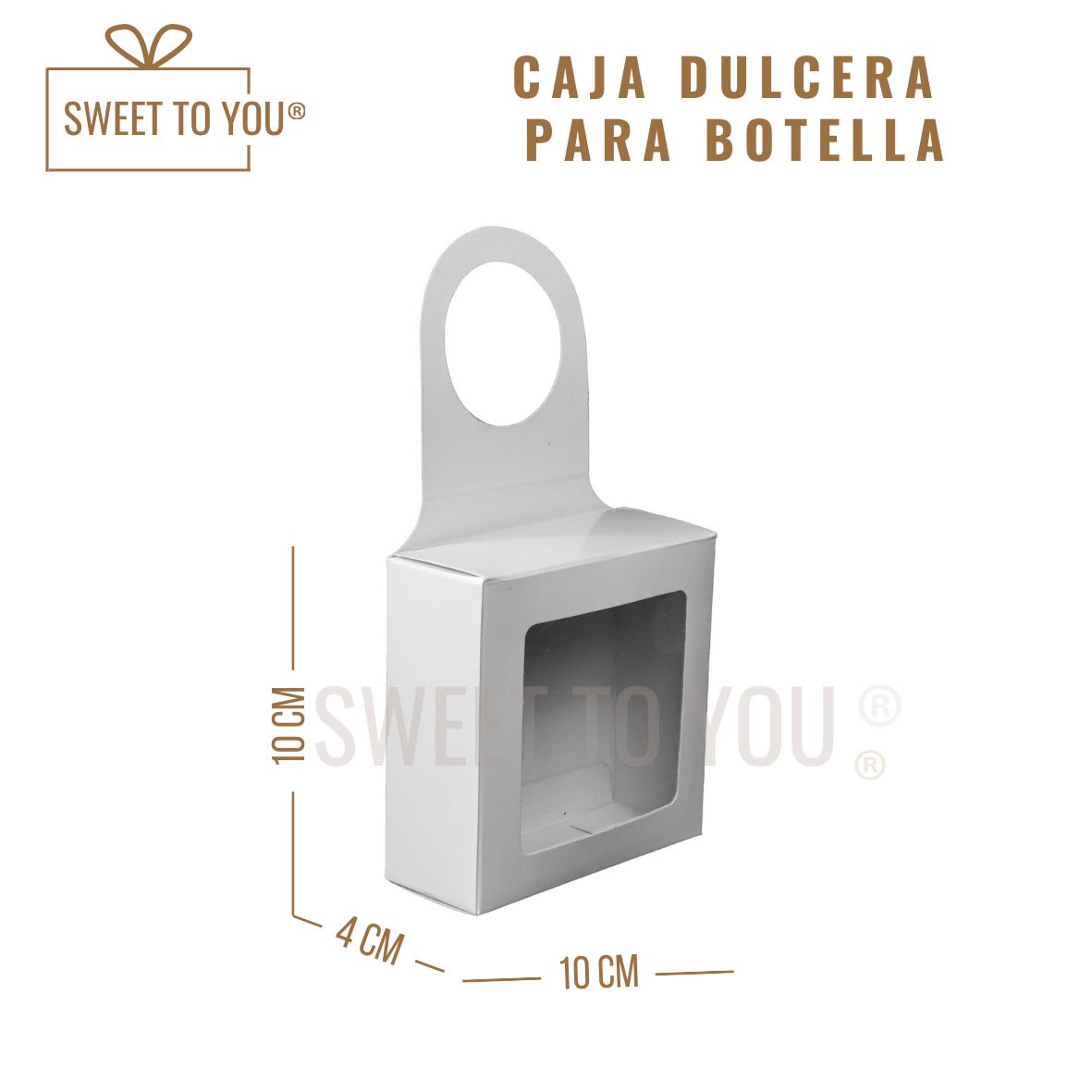 Caja Colgante Botella | Blanca | 10x10x4 cm