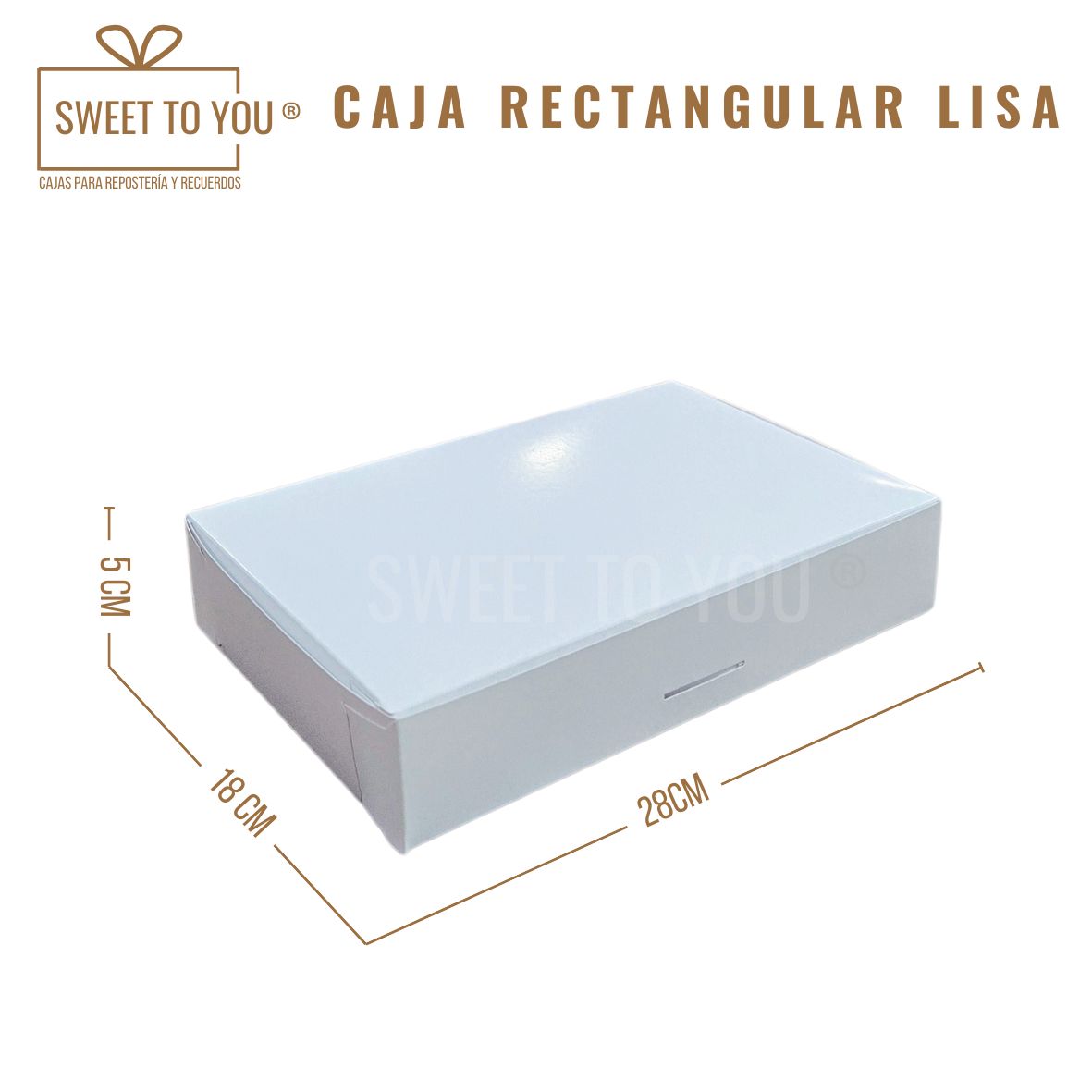 Caja Rectangular | Blanca | 18x28x5 cm