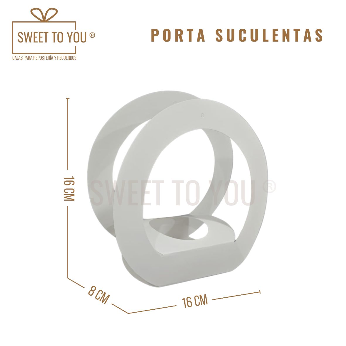 Porta Suculentas Circular | Blanca |17x8x8 cm