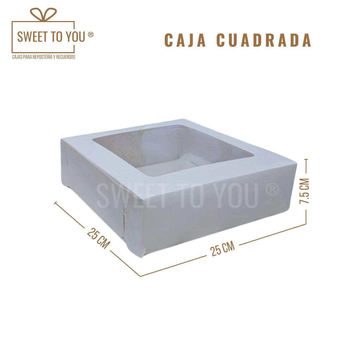 Caja Cuadrada | Blanca | 25x25x7.5 cm