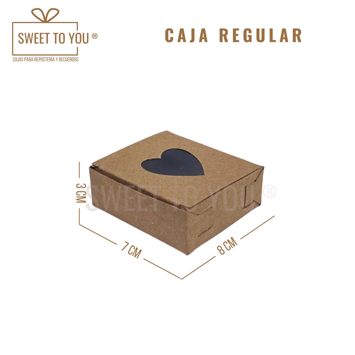 Caja Regular | Kraft | 8*7*3 cm | Corazón