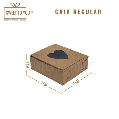 Caja Regular | Kraft | 8*7*3 cm | Corazón