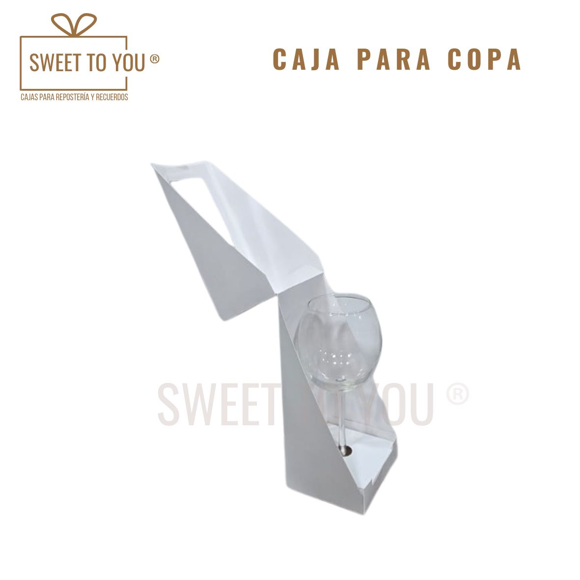 Caja para Copa | Blanca | 10x10x23 cm