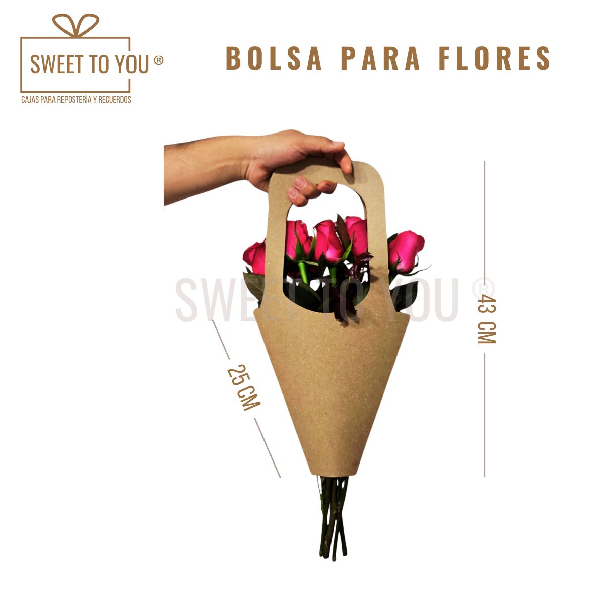 Caja Para Flores | Craft | 44x22 cm