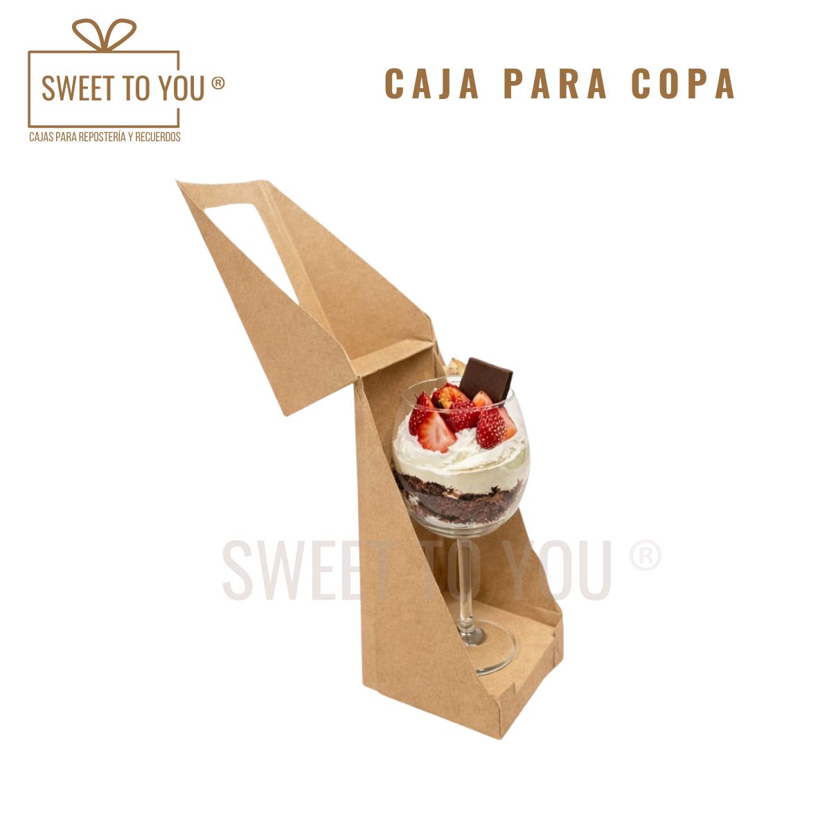 Caja para Copa | Kraft| 10*10*23 cm