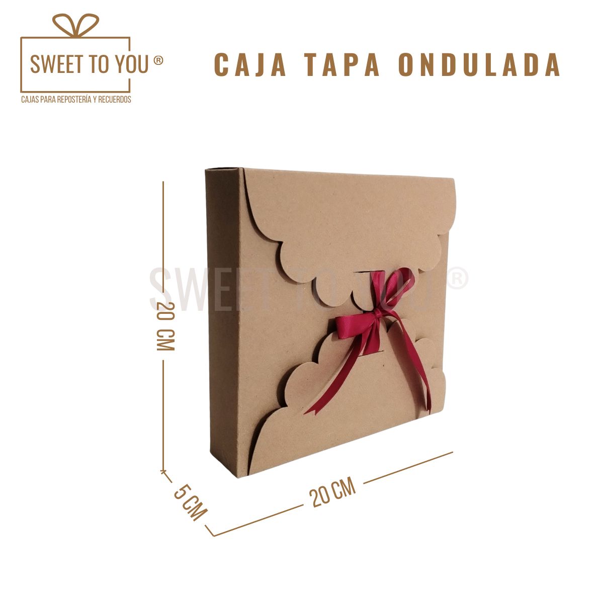 Caja Tapa Ondulada | Craft | 20x20x5 cm