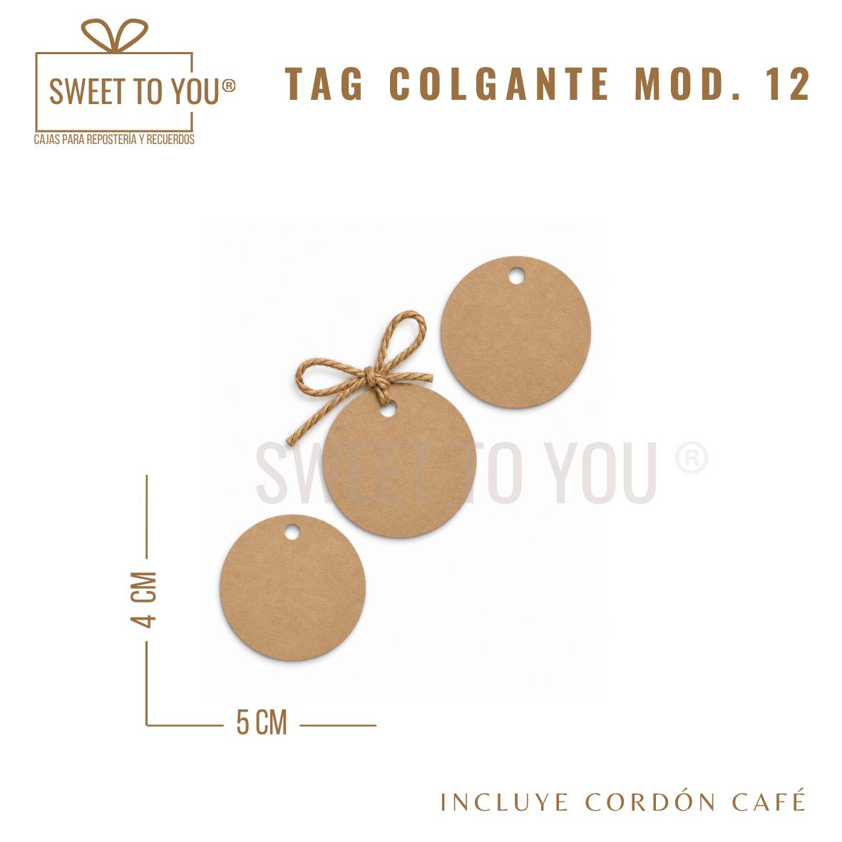 Paq. 50 Tag Colgante Mod #12 | Craft | 4x5 cm