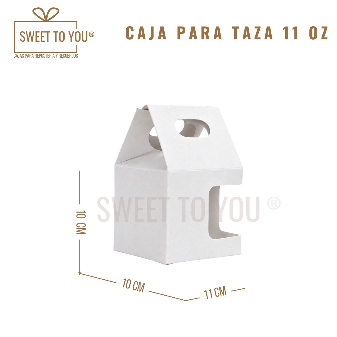 Caja Para Taza Con Asa | 11 Onz | Blanca | 10x10x11 cm