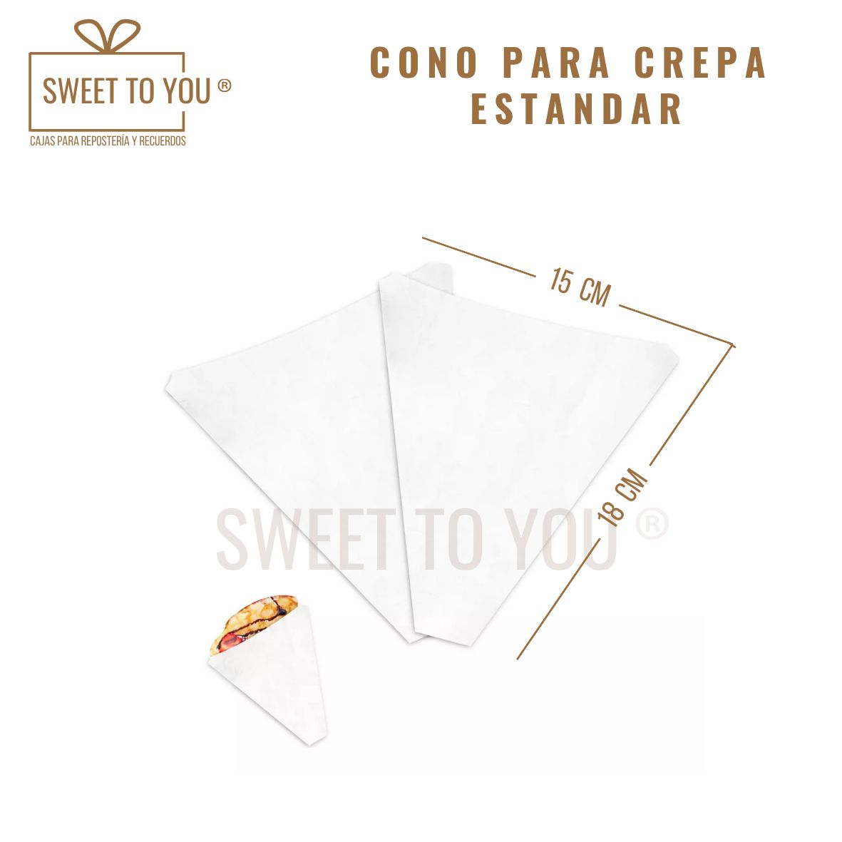 Cono para Crepa | Blanco | 15x18